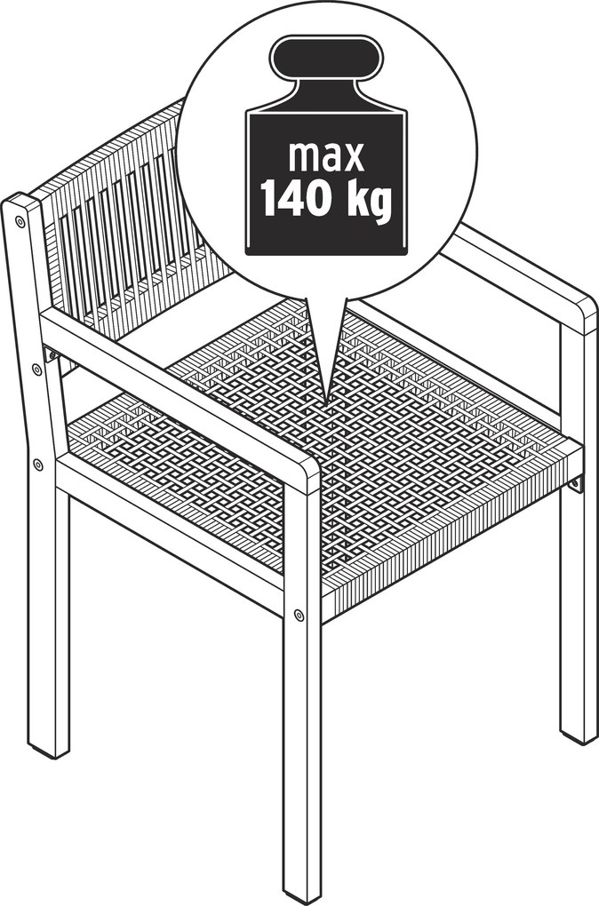 Jedálenská stolička s textilným výpletom