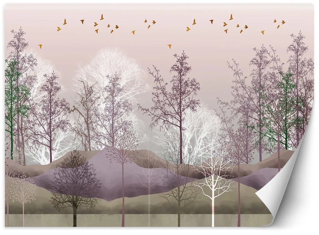 Gario Fototapeta Vtáky nad lesom Materiál: Vliesová, Rozmery: 450 x 315 cm