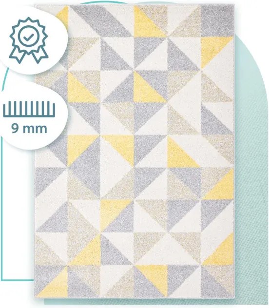 Koberec Agnella Funky Top Super Trojuholníky svetlosivý