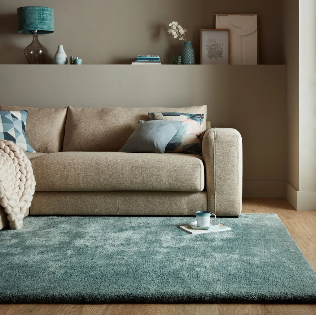 Kusový koberec Faroe Faux Fur Blue, 200x290, modrá, obývacia izba, Flair Rugs