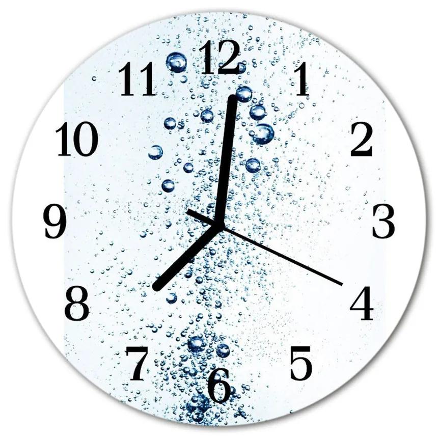Sklenené hodiny okrúhle Voda fi 30 cm