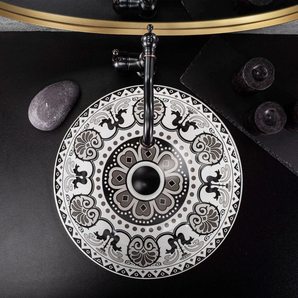 Rea Etno, umývadlo na dosku 400x400x115 mm, viacfarebné, REA-U7500