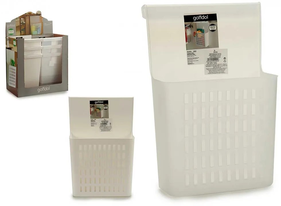 Závesný košík, organizér na čistiace prostriedky, biely, KRISTY-GONDOL, 36x24cm - biely