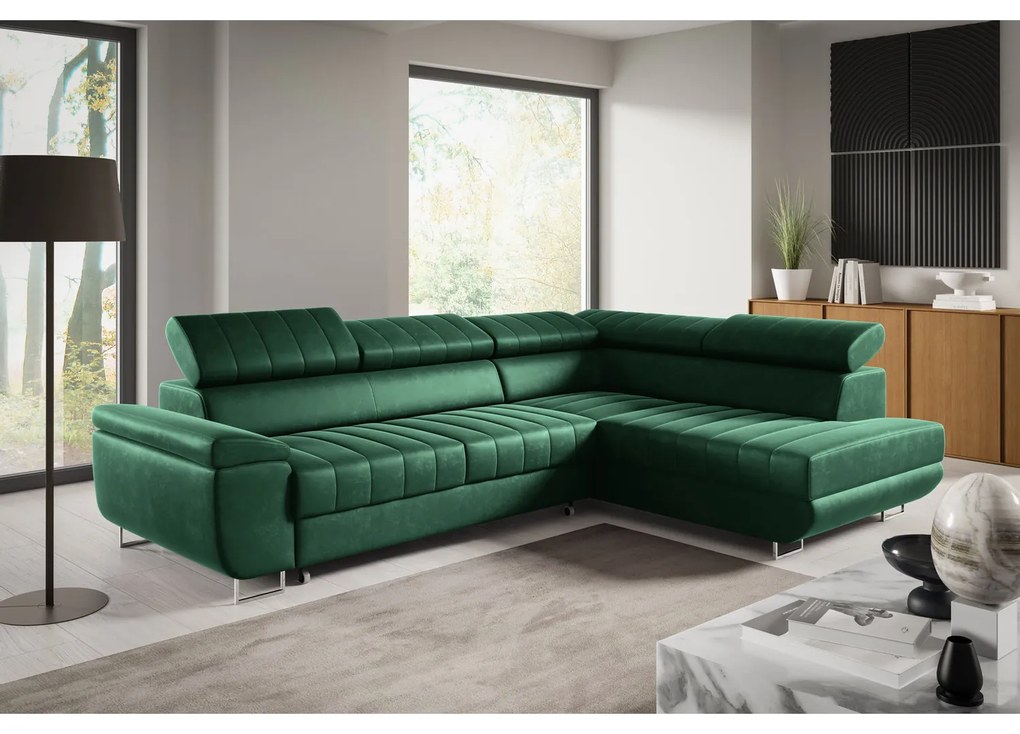 Rozkladacia rohová sedacia súprava HORIZONTE Ľavá Červená