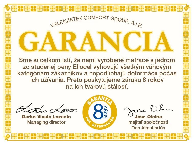 Obojstranný matrac VISCOFOAM DUO 20 cm + prešívané periny s Aloe Vera ZADARMO 160 x 200 cm