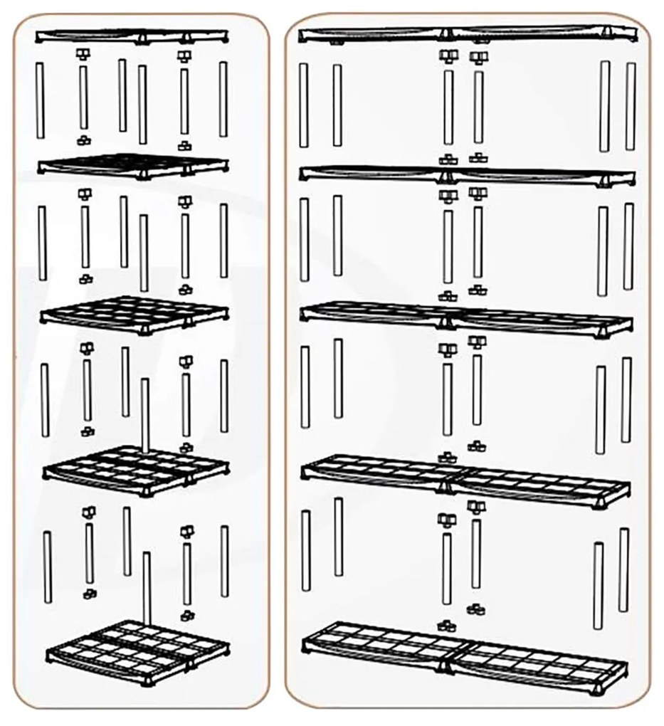 ARTPLAST Regál, 4 police, 600x585x1330mm