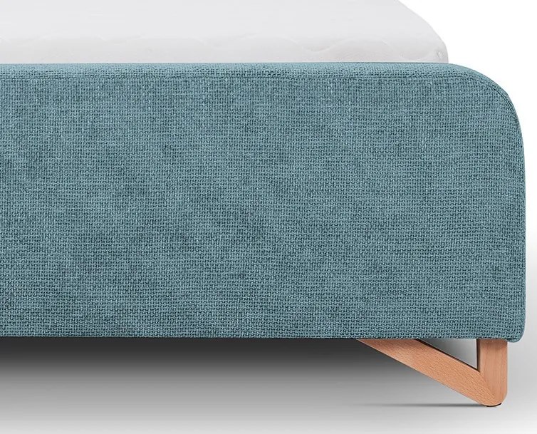Posteľ Flamingo 180x200 cm, morská modrá štruktúrovaná tkanina