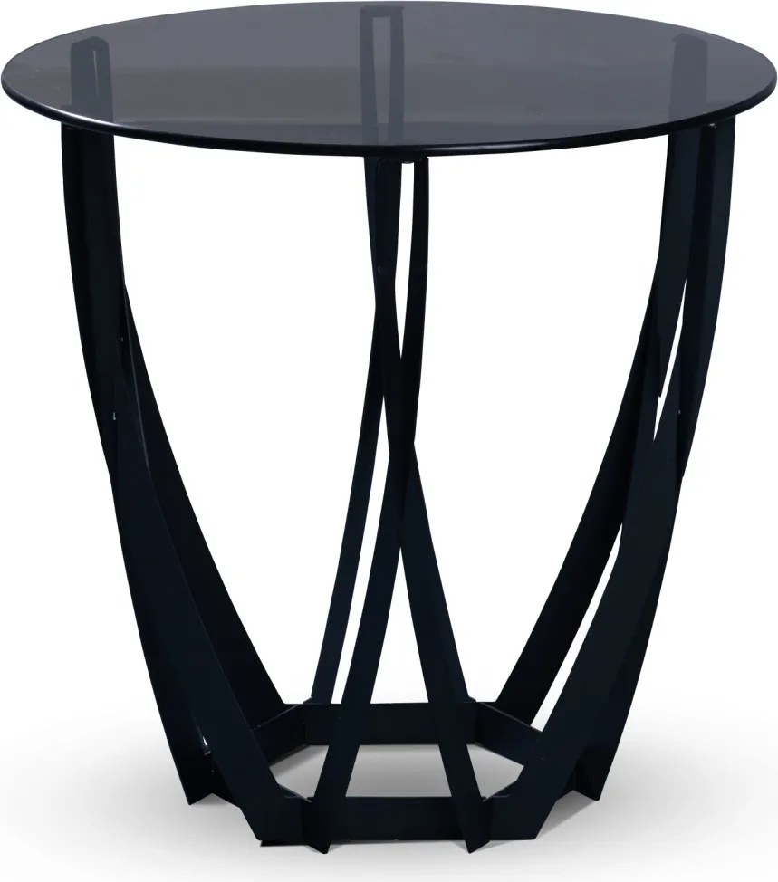 Stolík Maya, 50 cm, šedé sklo