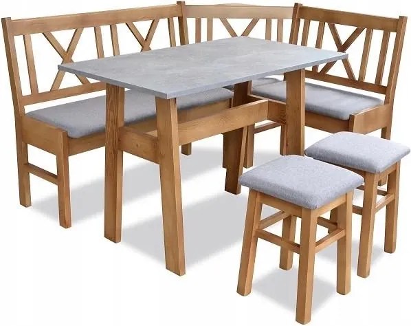 Jedálenský komplet N16, sivá/hnedá