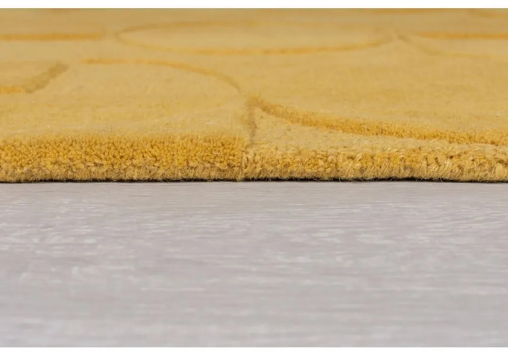 Okrovožltý vlnený koberec behúň 60x230 cm Gigi – Flair Rugs