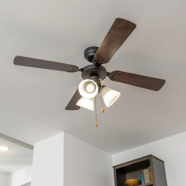 ZEVENTI - Stropný ventilátor ZURRIOLA 3xE27/60W/230V hnedá