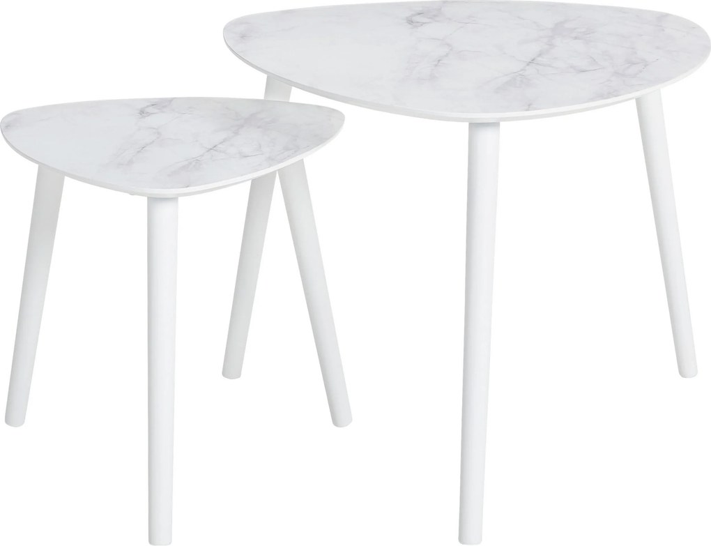 XXXLutz SADA ZASÚVACÍCH STOLÍKOV, viacfarebná, biela, drevo, 60/40/60/40/48/40 cm PBJ - Online Only obývacie izby - 007968026801