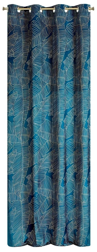ZATEMŇOVACÍ ZÁVES NA KRÚŽKOCH LIMITED COLLECTION MUSA2 140X250 CM TMAVOMODRÁ