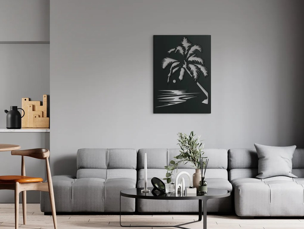 drevko Drevený obraz Večerný príliv Rozmer obrazu: 44,5 x 32,5 cm, Farba dekorácie: Čierna