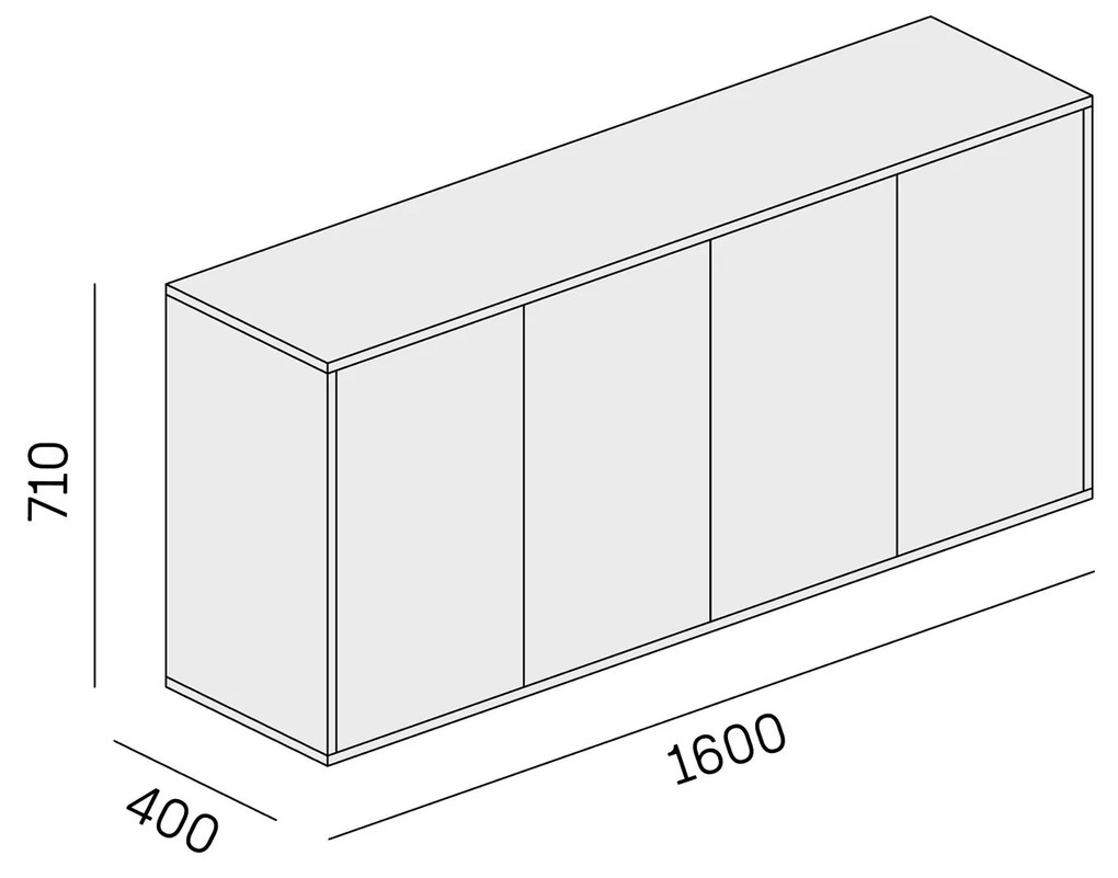 PLAN Skrinka nízka s dvierkami BLOCK Wood