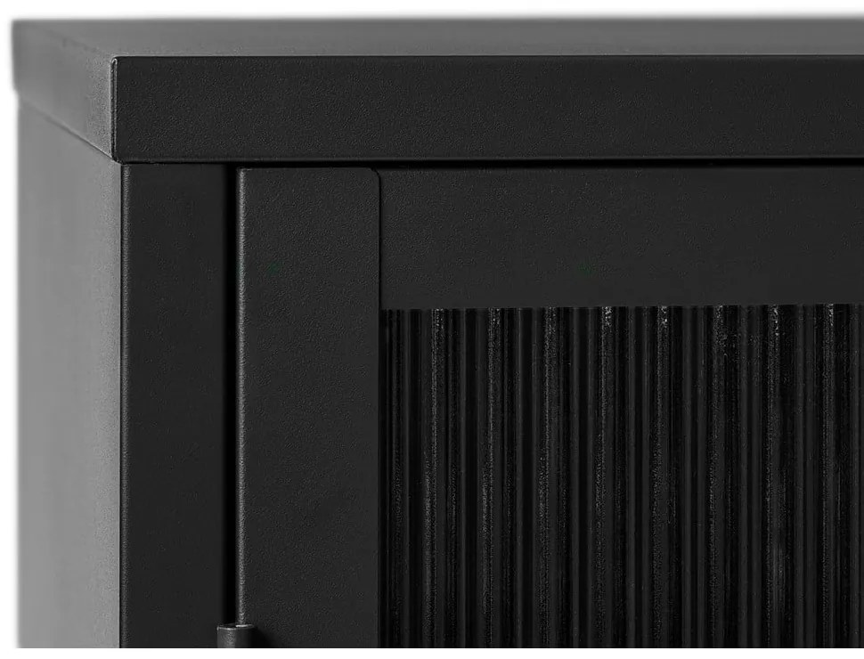 Čierna kovová vitrína 111x140 cm Bronco – Unique Furniture
