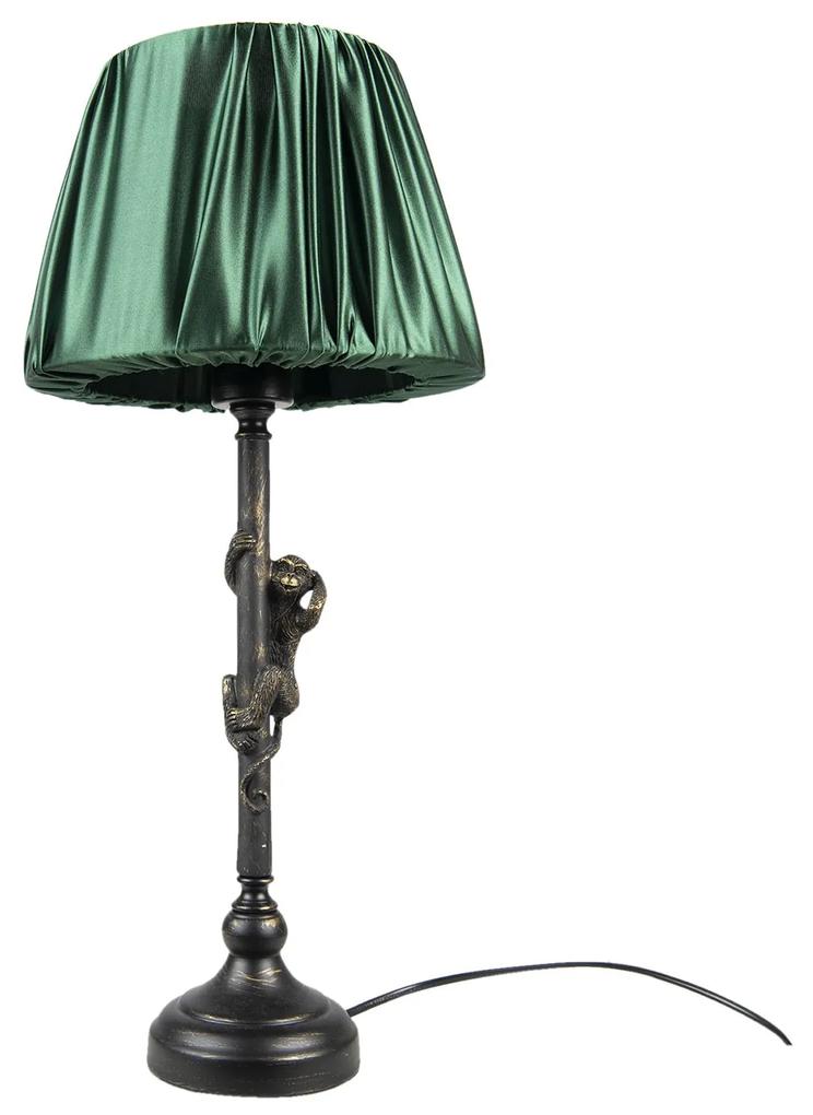 Stolová lampa s opičkou a zeleným tienidlom - Ø25*55 cm / E27
