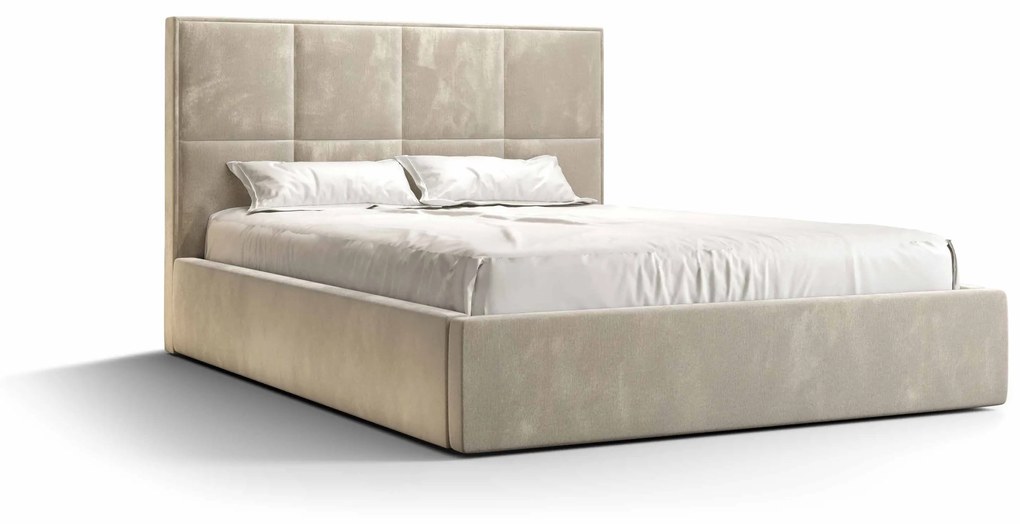 Manželská posteľ 140 cm Gino (béžová) (s roštom a úložným priestorom). Vlastná spoľahlivá doprava až k Vám domov. 1046926