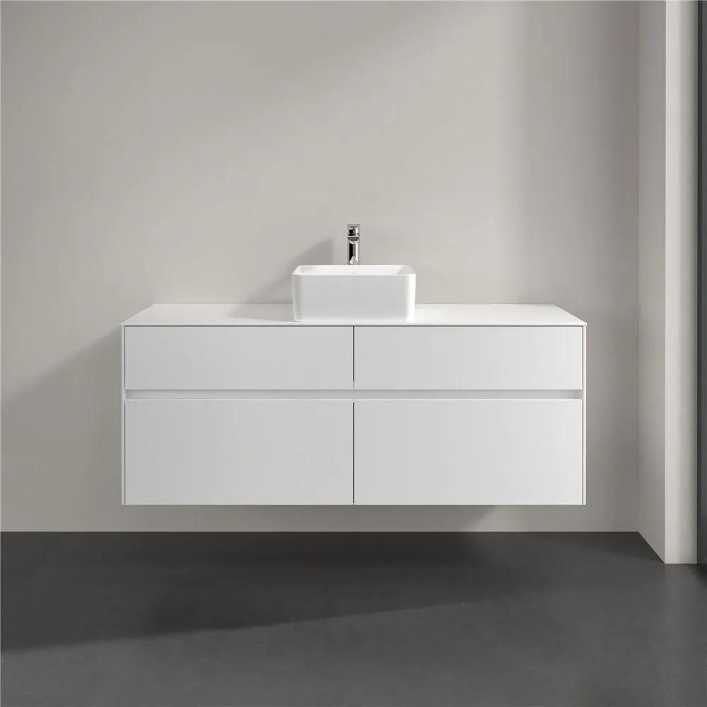 VILLEROY &amp; BOCH Collaro závesná skrinka pod umývadlo na dosku (umývadlo v strede), 4 zásuvky, 1400 x 500 x 548 mm, White Matt, C04500MS