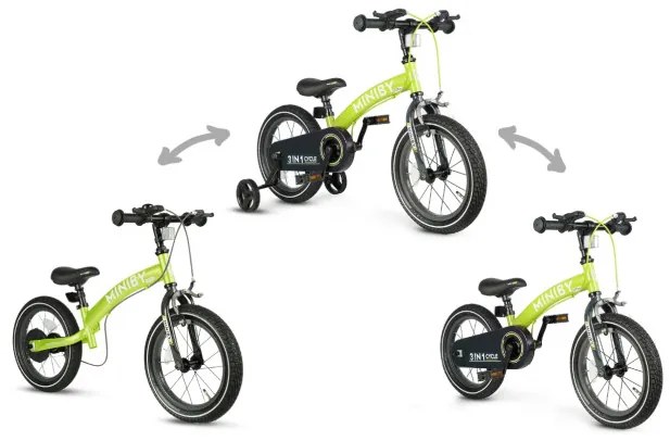 Detský bicykel Miniby 14" zelený
