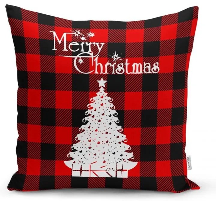 Súprava 4 vianočných obliečok na vankúš a behúň na stôl Minimalist Cushion Covers Christmas Tartan