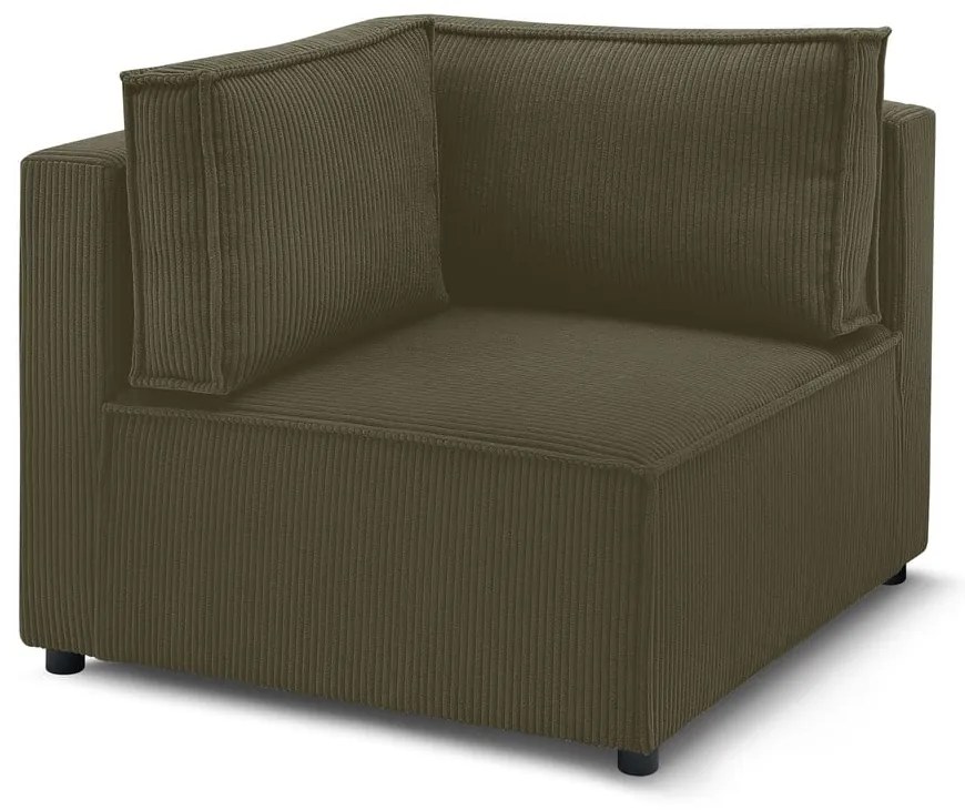 Svetlozelený menčestrový modul pohovky (variabilný) Nihad modular – Bobochic Paris