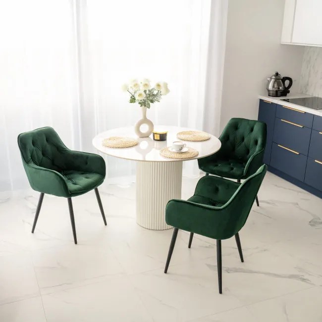 Jedálenská stolička NEVADA zamatová, tmavozelená