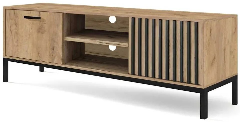 TV stolík Grata, dub kraft / čierna