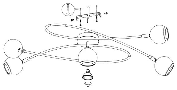 Eglo 94251 - LED Bodové svietidlo LOCANDA 5xGU10-LED/3W/230V