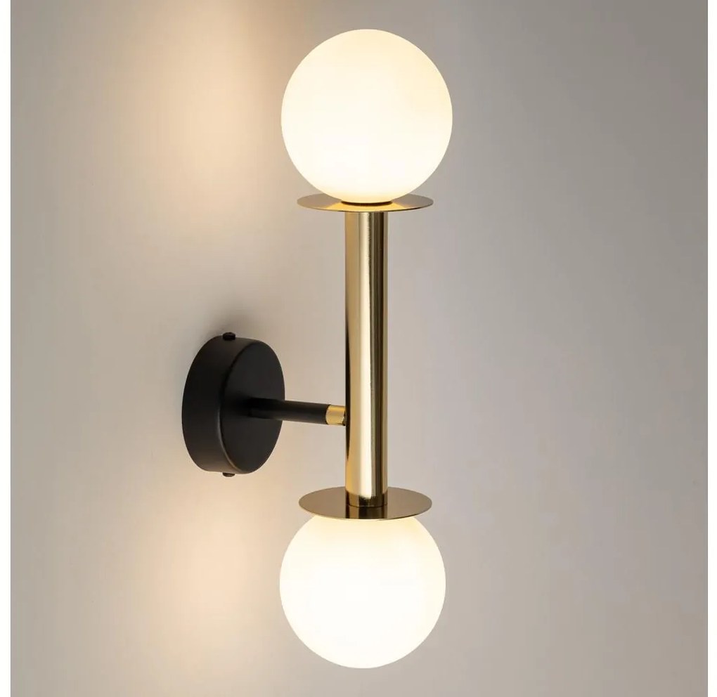 Nástenná lampa DAISY 2xG9/12W/230V zlatá/čierna/biela