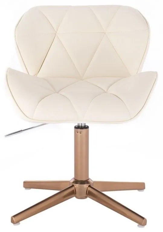 LuxuryForm DESIGN Stolička MILANO na zlatom kríži - krémová