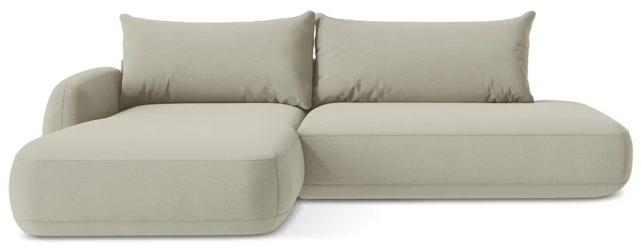 Béžová rozkladacia rohová pohovka (ľavý roh/s leňoškou) Hale – Makamii