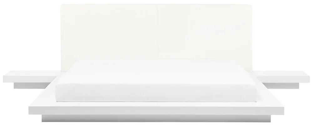 Drevená japonská posteľ matná biela 180x200 cm ZEN Beliani