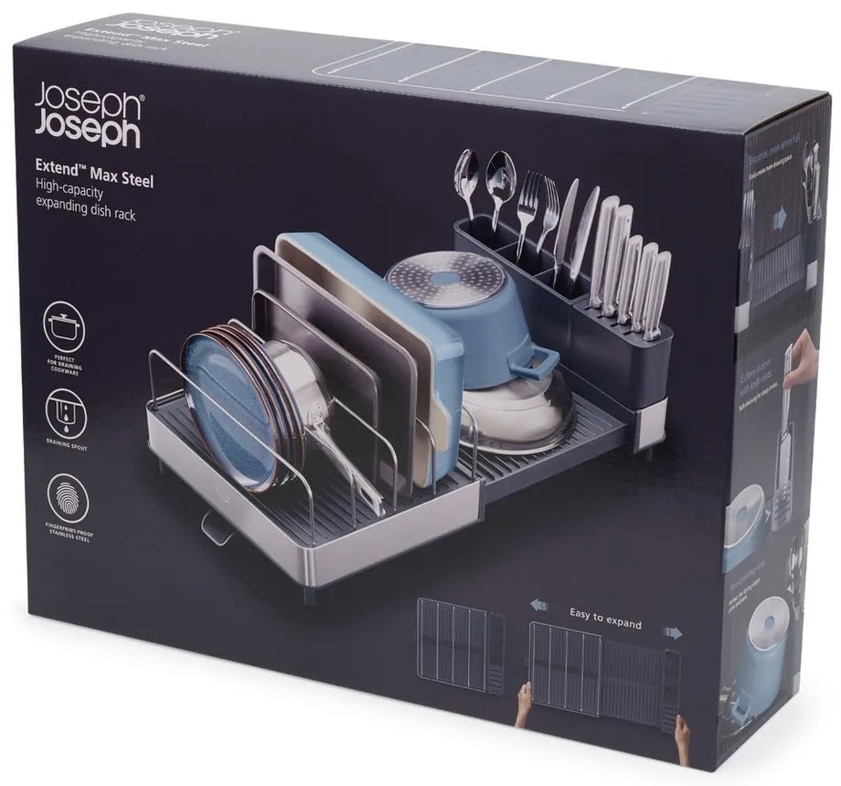 Kovový odkvapkávač v modro-striebornej farbe Extend – Joseph Joseph