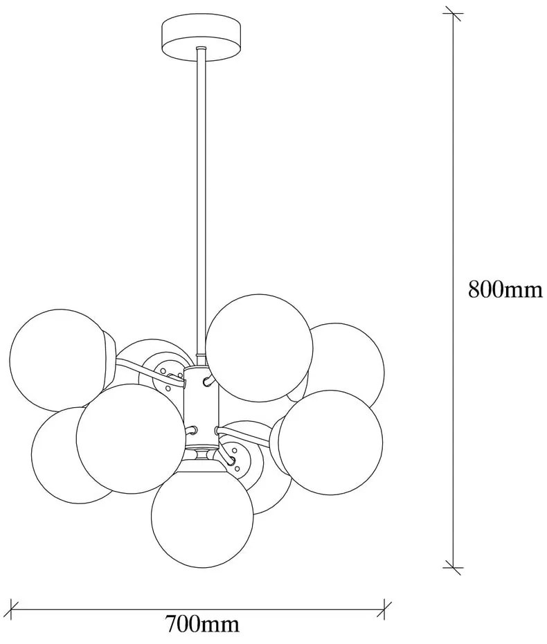 Biele/v mosadznej farbe závesné svietidlo so skleneným tienidlom ø 70 cm Mudoni – Opviq lights