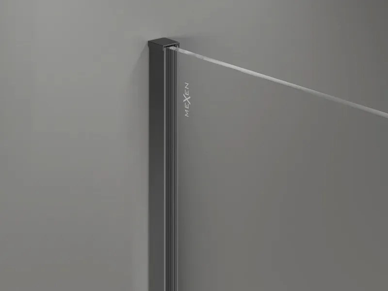 Mexen, Mexen Kioto-X sprchová stena 60 x 200 cm, mráz 10 mm, pištoľový kov - 800-060-101-95-30-X