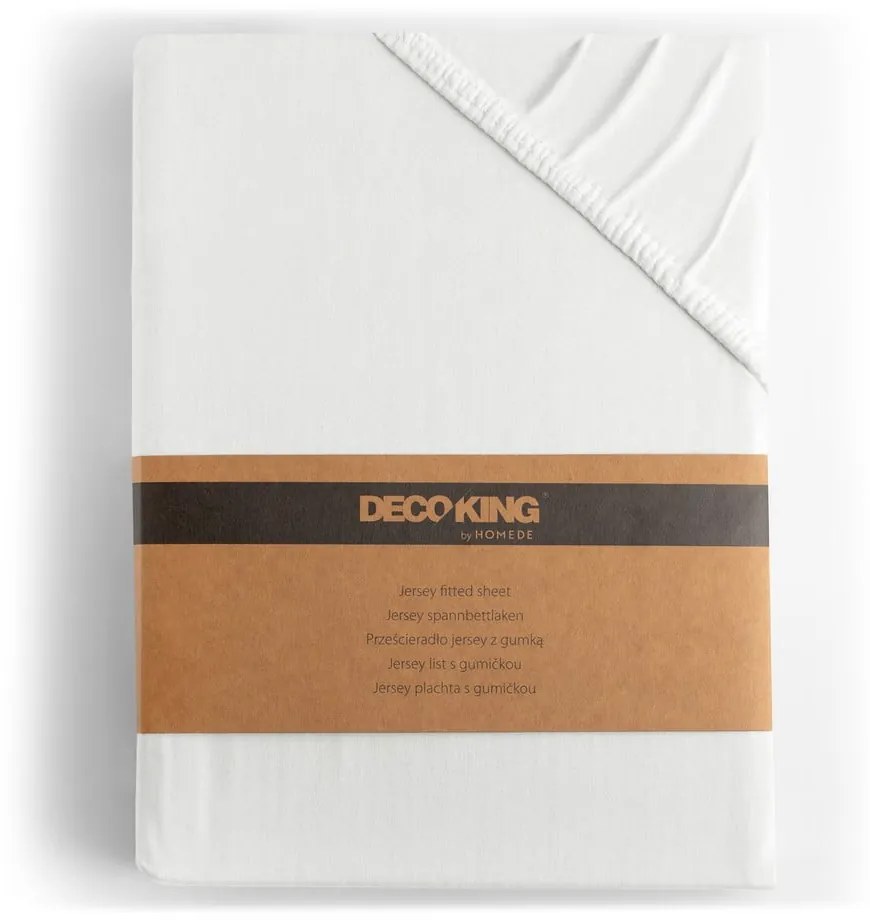 Biela napínacia plachta jersey 160x200 cm Amber – Restilo