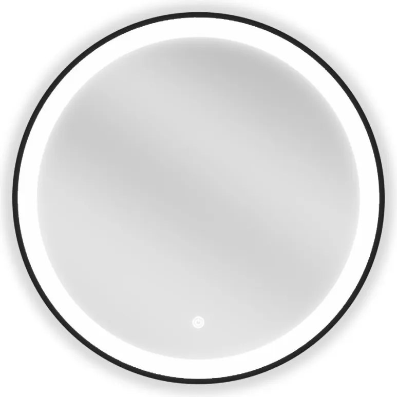 Mexen Esso podsvietené kúpeľňové zrkadlo, okrúhle 60 cm, LED 6000K, proti zahmlievaniu, čierny rám - 9825-060-060-611-70