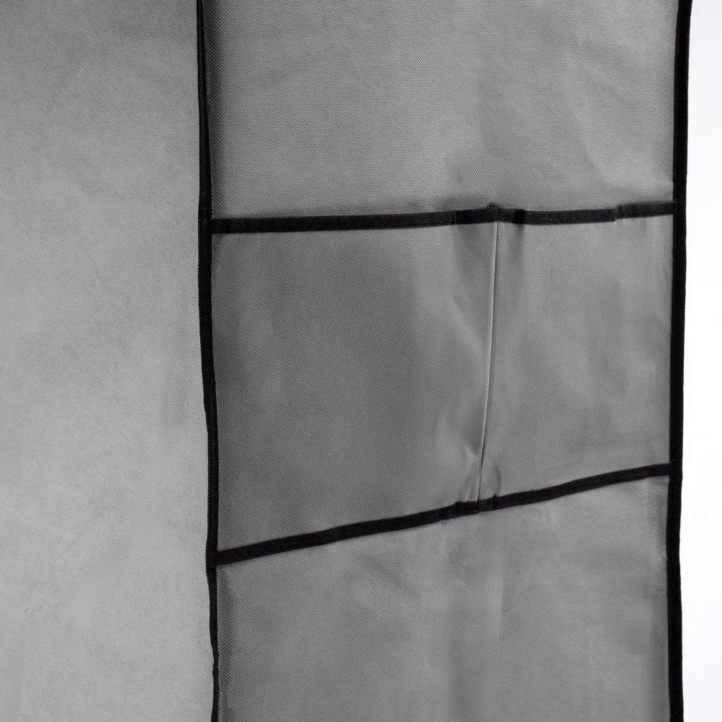 Látková šatníková skriňa s 8 policami CELINA antracitová