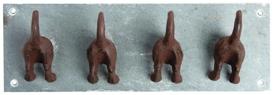 Modrý kovový nástenný vešiak Dogs – Esschert Design