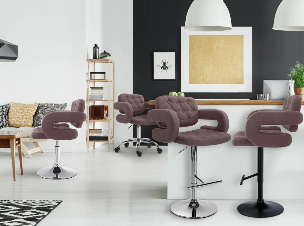 Design-Shop Pracovná stolička Dublin - látka - Hnedá