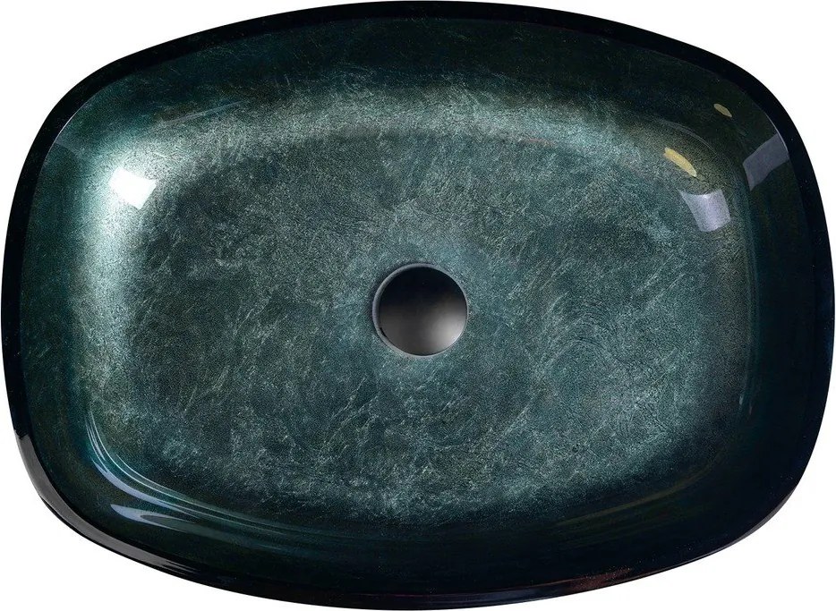 Sklenené umývadlo v petrolejovej farbe 54x39,5 cm Kvaore – Sapho