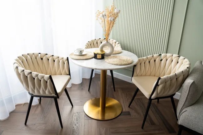 Jedálenská stolička ASTON zamatová, béžová