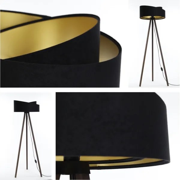 Stojacia lampa GALAXY 1xE27/60W/230V čierna/hnedá