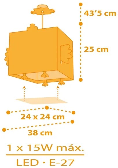 Dalber 64642 - Detský luster LITTLE CHICKEN 1xE27/15W/230V