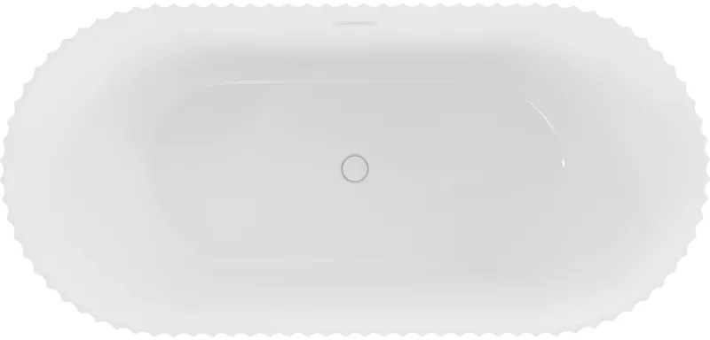 Mexen Paola, voľne stojaca vaňa, drážkovaná, 170 x 80 cm, biela lesklá, biely prepad, 52721708000-20