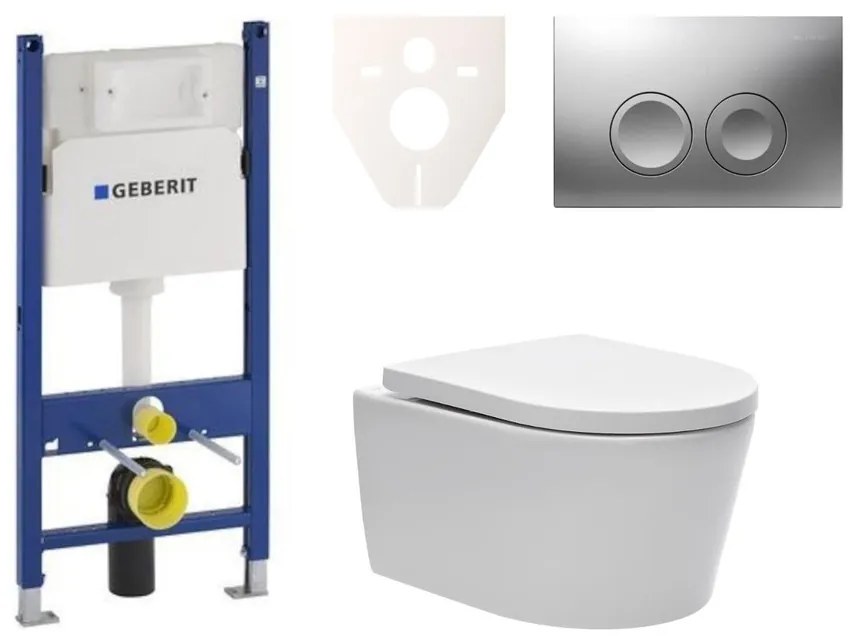 Cenovo zvýhodnený závesný WC set Geberit do ľahkých stien / predstenová montáž + WC SAT Brevis SIKOGES7W3