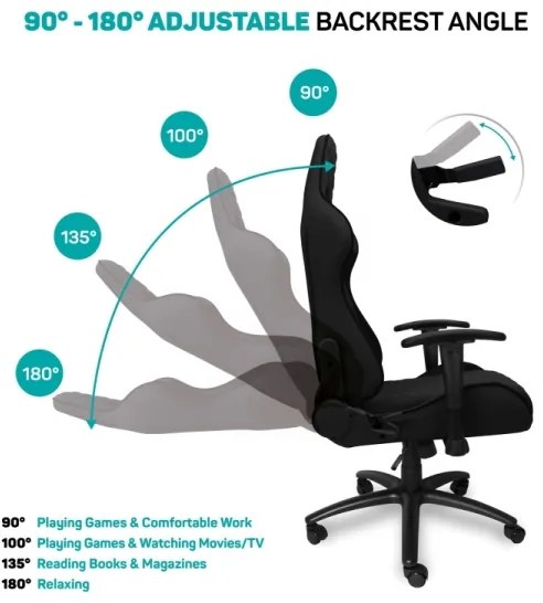 CONNECT IT CGC-1200-BK - Herná stolička Monaco Pro čierna