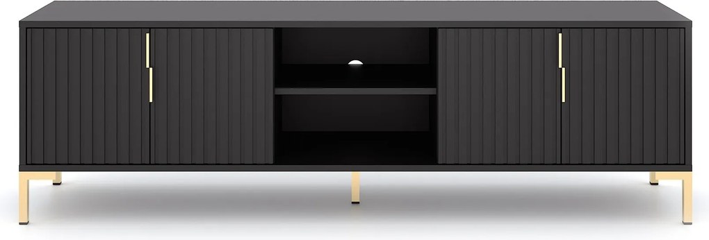 TV stolík Flinn 165 cm čierny/zlatý