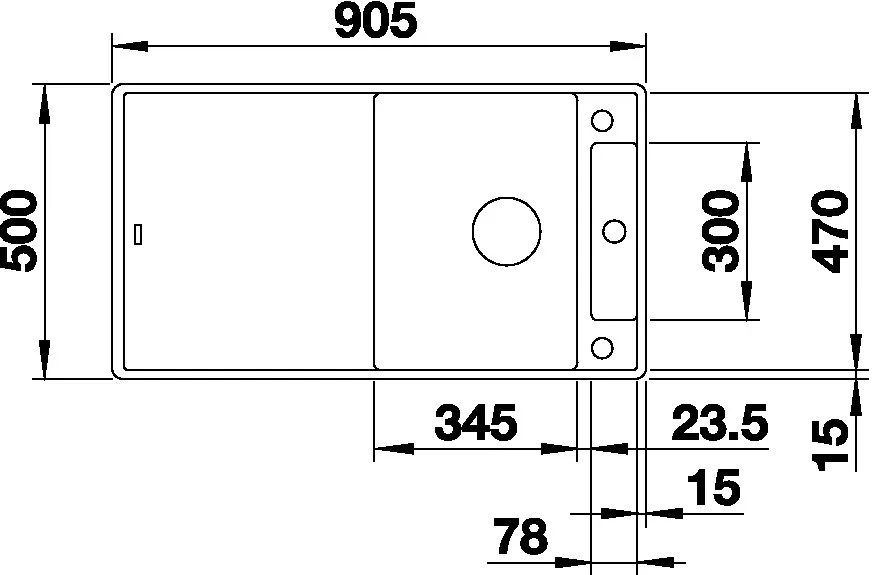 Granitový drez Blanco AXIA III 5 S F aluminium doska sklo